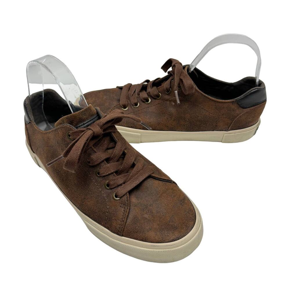 Tommy Hilfiger Pawleys 2 Brown Vegan Leather Lace Up Casual Low Top Sneakers